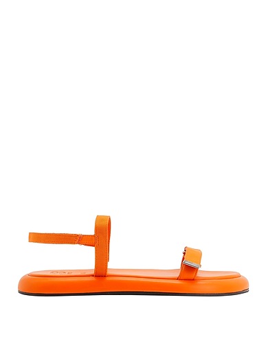 8 by YOOX Sandals LEATHER ADVENTURE SANDALS
 Orange 100% Textile fibers, Ovine leather