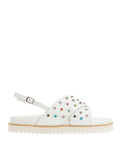 8 by YOOX Sandali LEATHER EMBELLISHED CROSS CHUNKY SANDALS
 Bianco 100% Pelle ovina