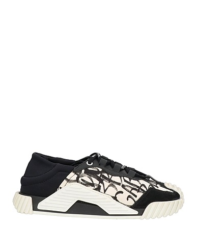 DOLCE&GABBANA Canvas trainers  Black 40% Cotton, 39% Calfskin, 17% Polyamide, 4% Elastane