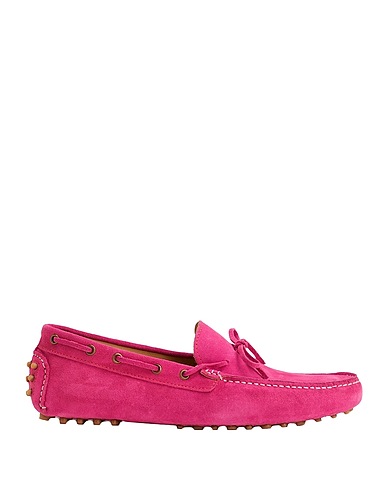 8 by YOOX Loafers SUEDE DRIVING SHOES
 Magenta 100% Calfskin