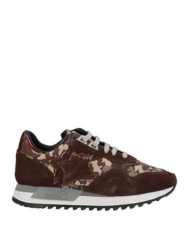 ATLANTIC STARS Sneakers Dark brown Leather, Textile fibres