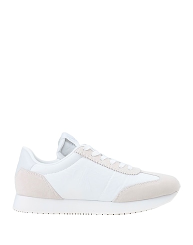 CALVIN KLEIN JEANS Sneakers Cream Leather, Textile fibres