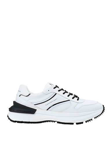 CALVIN KLEIN JEANS Sneakers Blanc Cuir, Fibres textiles