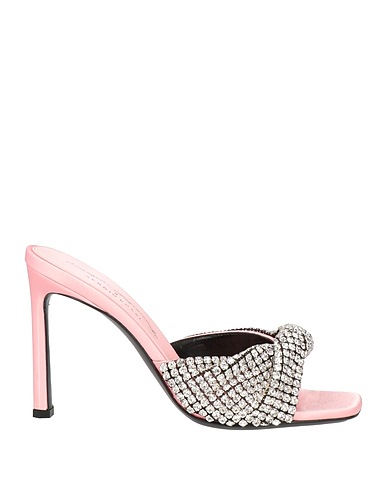 EVANGELIE SMYRNIOTAKI x SERGIO ROSSI Sandals Pink Textile fibres, Nickel