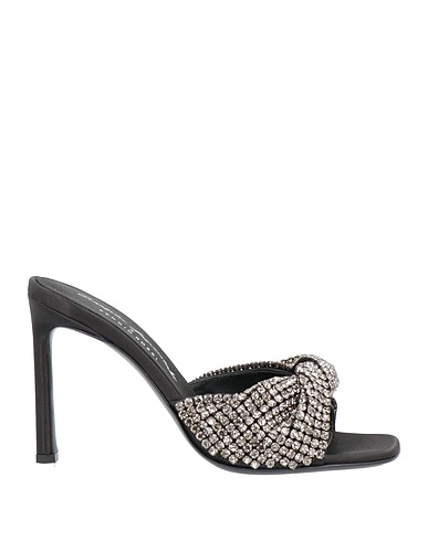 EVANGELIE SMYRNIOTAKI x SERGIO ROSSI Sandali Nero Fibre tessili, Nichel