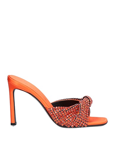 EVANGELIE SMYRNIOTAKI x SERGIO ROSSI Sandali Arancione Fibre tessili, Nichel