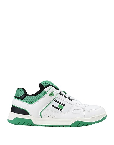 TOMMY JEANS Sneakers Verde Pelle, Fibre tessili
