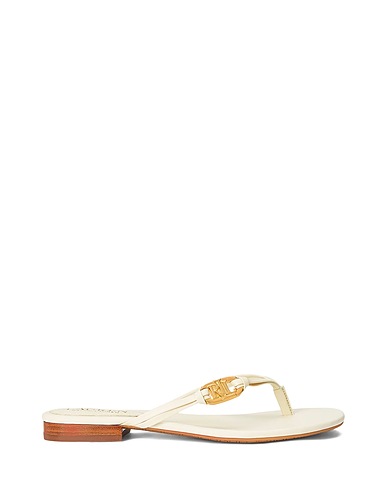LAUREN RALPH LAUREN Flip flops EMALIA NAPPA LEATHER FLIP-FLOP
 Ivory Soft Leather