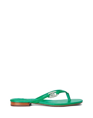 LAUREN RALPH LAUREN Flip flops EMALIA NAPPA LEATHER FLIP-FLOP
 Green Soft Leather