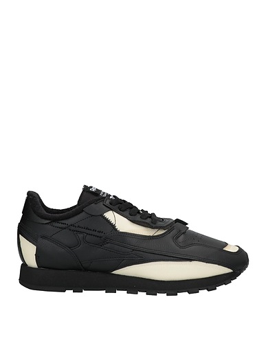 MAISON MARGIELA x REEBOK Sneakers Black Soft Leather, Textile fibres