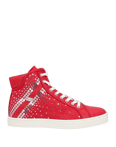 HOGAN REBEL Sneakers Red Textile fibres, Soft Leather