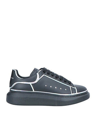 MCQUEEN Sneakers Black Soft Leather, Textile fibres
