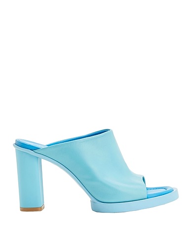 8 by YOOX Sandals Sky blue 100% Soft Leather