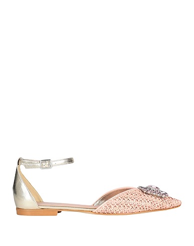 OVYÉ Ballet flats Blush Soft Leather, Textile fibers