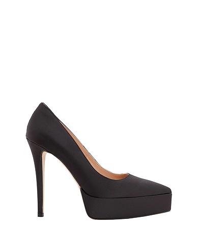 8 by YOOX Décolleté SATIN POINT-TOE PUMPS
 Nero 100% PES - Polietersolfoni
