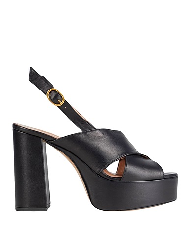 BIANCA DI Sandals Black 100% Soft Leather
