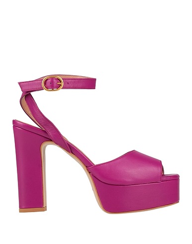 BIANCA DI Sandals Magenta 100% Soft Leather