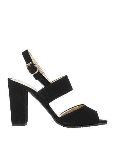 AZURÉE CANNES Sandals Black Leather
