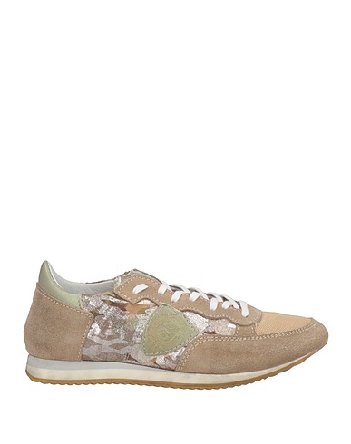 PHILIPPE MODEL Sneakers Taupe Soft Leather, Textile fibers