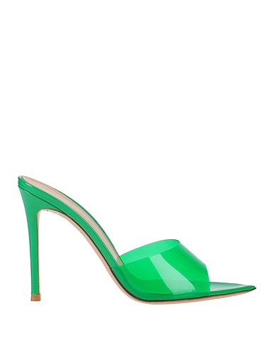 GIANVITO ROSSI Sandals Dark green Soft Leather, Rubber