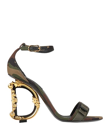 DOLCE&GABBANA Sandales Vert militaire Fibres textiles
