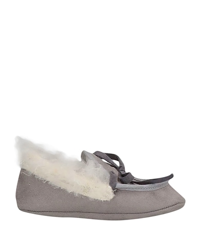 LE BEBÉ Schuhe für Neugeborene Grau Gewebefasern