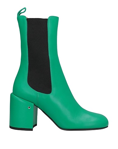 LAURENCE DACADE Ankle boot Green Sheepskin, Textile fibers