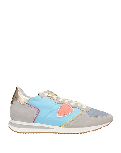 PHILIPPE MODEL Sneakers Sky blue Soft Leather, Textile fibres