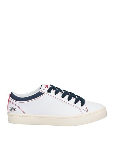 LACOSTE Sneakers White Soft Leather, Textile fibres