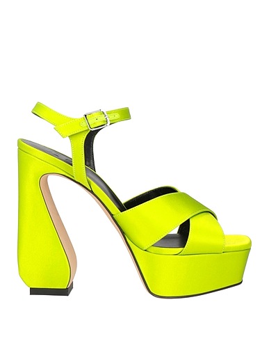 SI ROSSI by SERGIO ROSSI Sandals Lime green Textile fibres