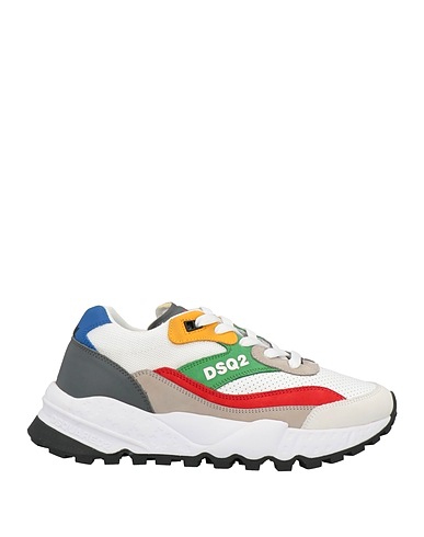 DSQUARED2 Sneakers White Calfskin, Textile fibers