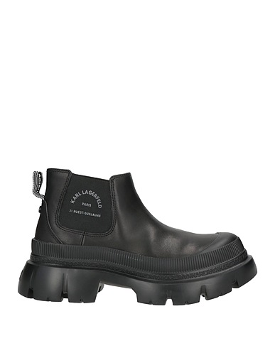 KARL LAGERFELD Ankle boot Black Soft Leather, Textile fibers