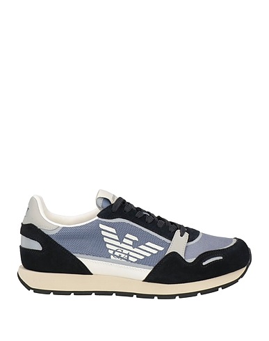 EMPORIO ARMANI Sneakers Midnight blue Leather, Textile fibres, Synthetisches Material
