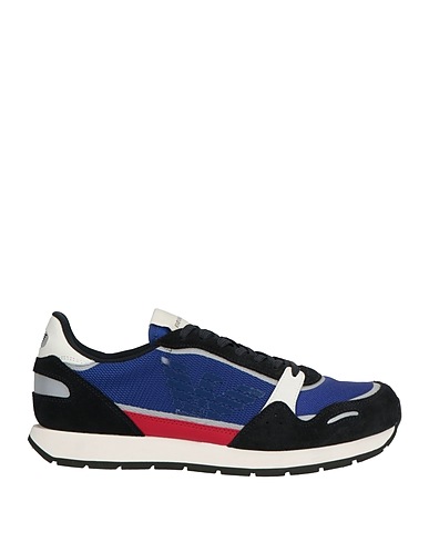 EMPORIO ARMANI Sneakers Blue Leather, Textile fibers, Synthetisches Material