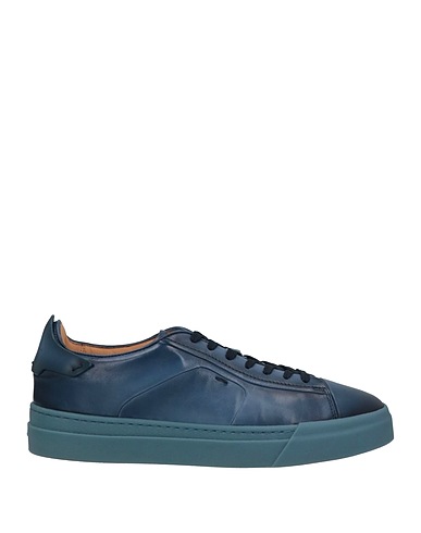 SANTONI Sneakers Navy Soft Leather