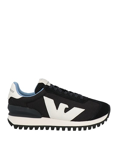 EMPORIO ARMANI Sneakers Black 100% Cow leather, Polyester