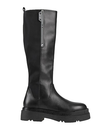 LIU •JO Boots Black Soft Leather, Textile fibres