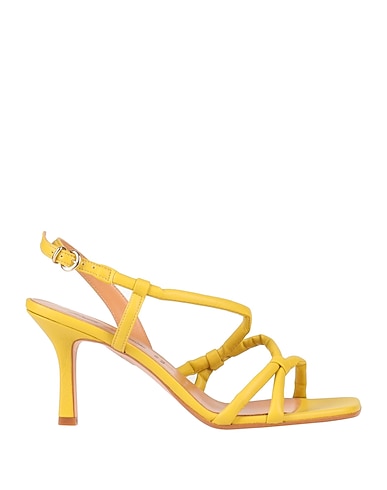 PAOLO MATTEI Sandals Yellow Textile fibers