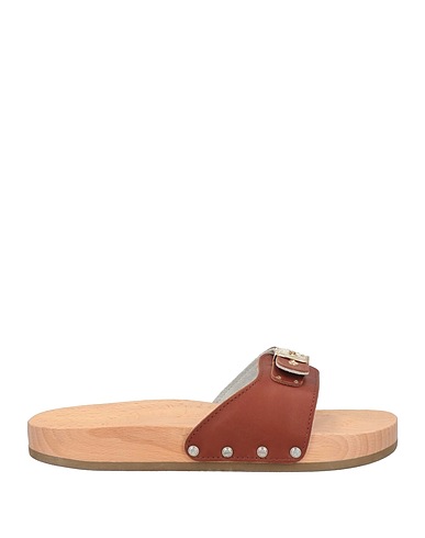 MYCHALOM Mules and clogs Brown Soft Leather