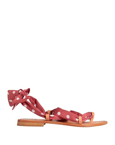 STRINGART Flip flops Antique rose Leather, Textile fibres
