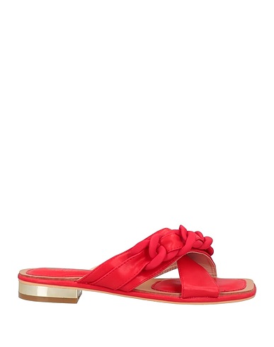 GAI MATTIOLO Sandals Red Textile fibres