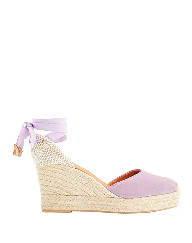 8 by YOOX Εσπαντρίγια SUEDE ESSENTIAL WEDGE ESPADRILLES Λιλά 100% Δέρμα, Ίνες υφασμάτων