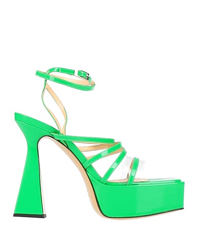 MACH & MACH Sandales Vert Cuir, Plastique