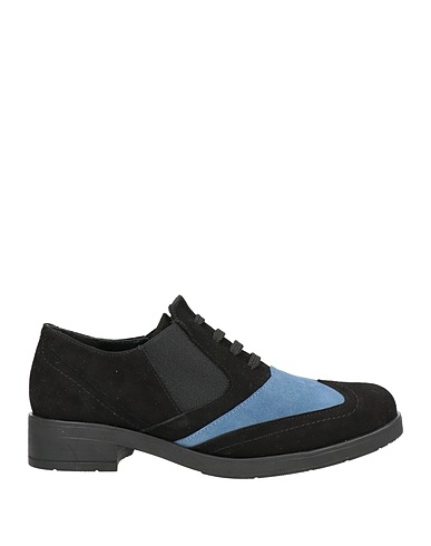 DANIELE ANCARANI Laced shoes Light blue Leather, Textile fibres