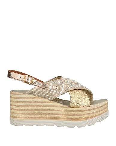 CARLO PAZOLINI Sandals Platinum Soft Leather, Textile fibres