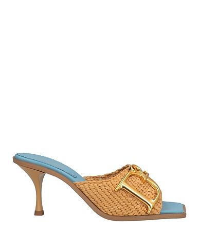 DSQUARED2 Sandals Beige Calfskin, Natural raffia