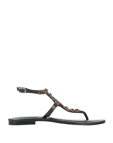 EMANUÉLLE VEE Flip flops Black Soft Leather
