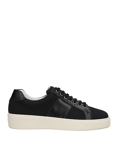 ATTIMONELLI'S Sneakers Black Soft Leather, Textile fibres