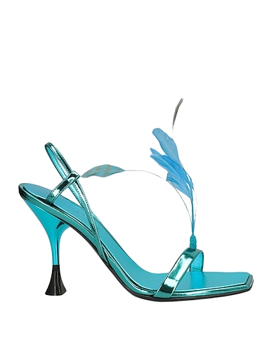 3JUIN Sandalen Azurblau Leder