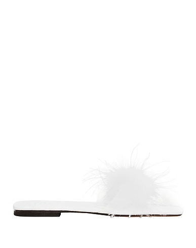 8 by YOOX Sandals White 100% Polyurethane, Feather